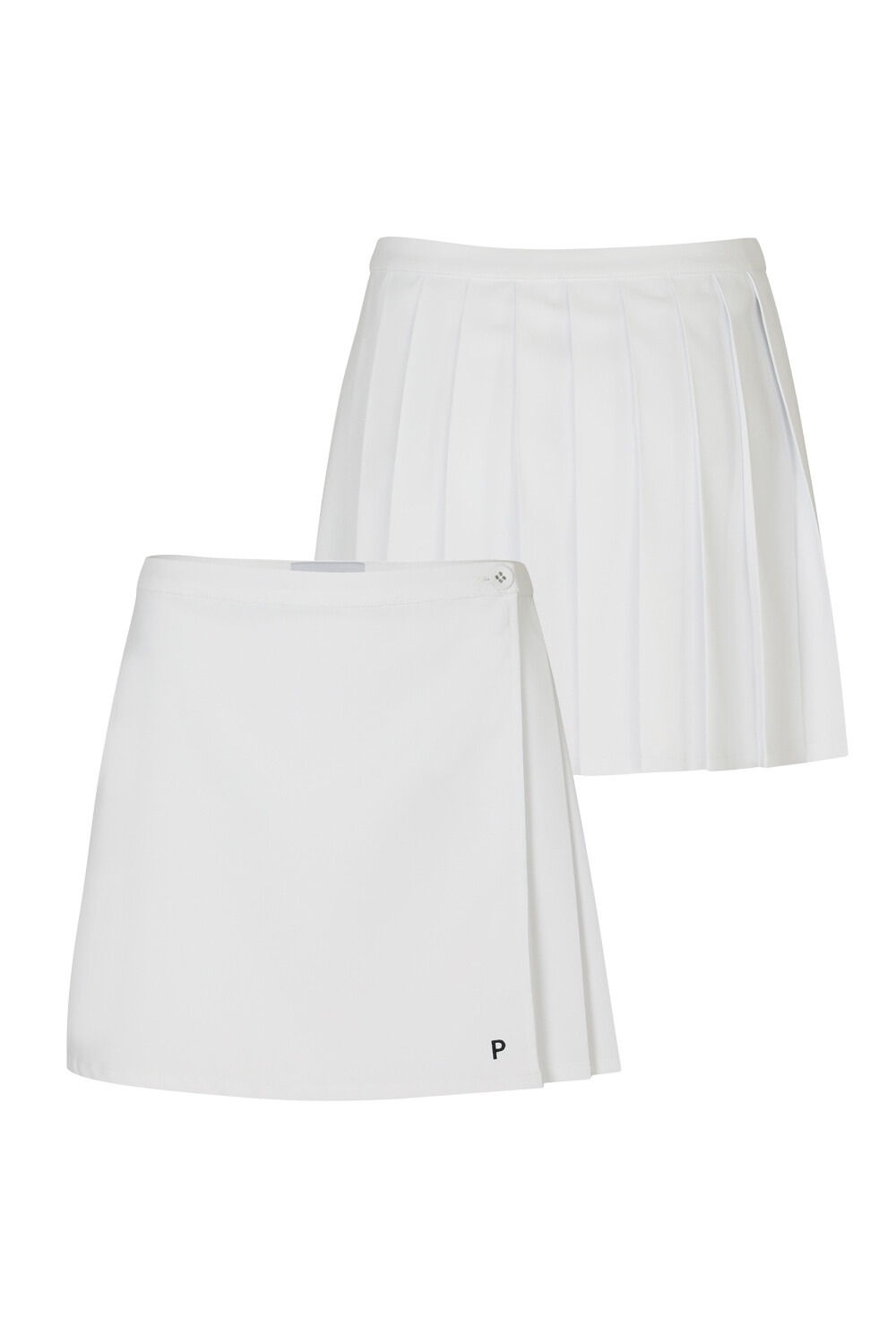 PLEATED COURT WRAP SKIRT_White